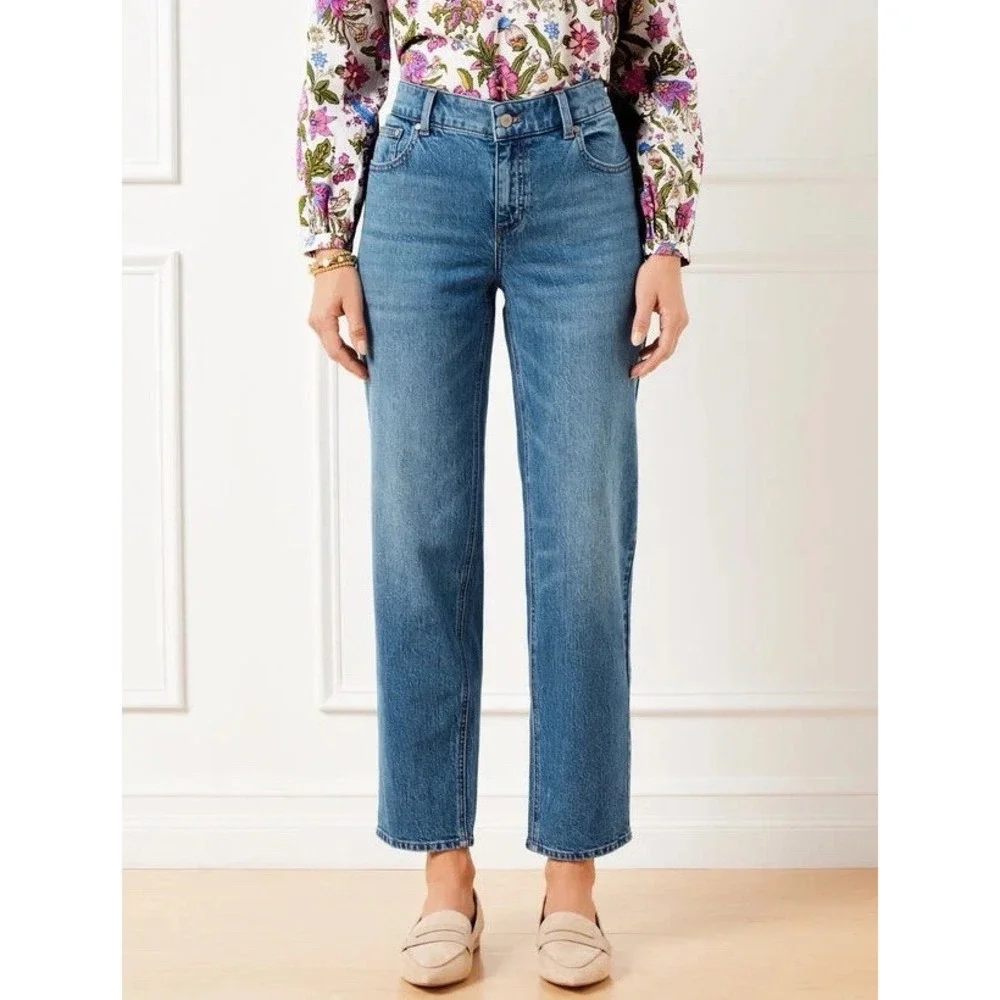 Talbots Stovepipe Ankle Jean Kingston Wash Size 12 Petite‎ Blue Casual Preppy